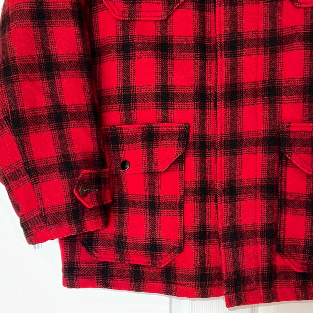 Woolrich Vtg 60's Ladies Mackinaw Cruiser Buffalo Plaid Wool Hunting Coat sz42/L - Picture 7 of 12